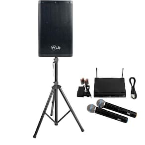 Caixa ativa wls z10 300w rms bt + 2 mic s/ fio + tripé