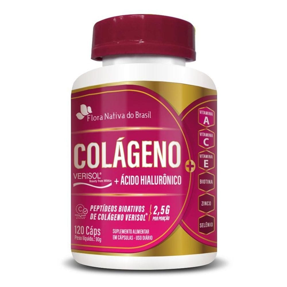 Colágeno verisol + acido hialurônico 750mg 120 caps