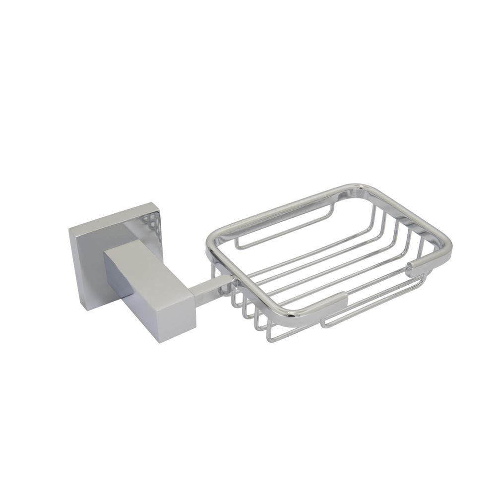 Saboneteira cesto metal inox quadrado parede