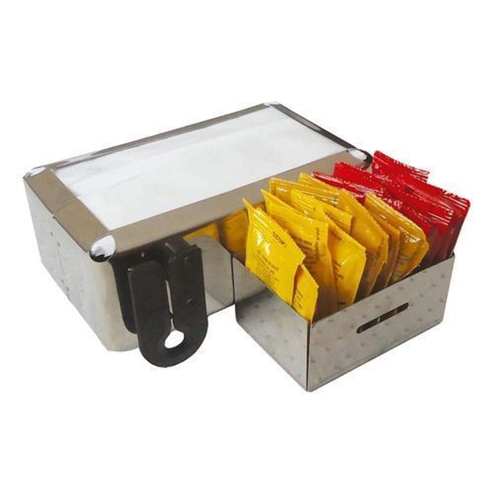 Kit 10 Porta Guardanapo Inox Deitado Porta Sachê Cortador