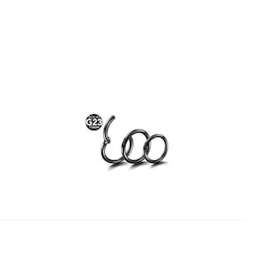 Piercing argola titânio septo helix cartilagem 6mm preto