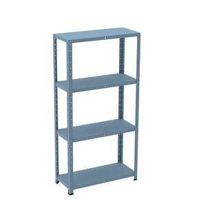 Estante com Estrutura Metálica com 4 Prateleiras Espresso Móveis Azul Dali