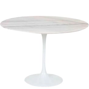 Mesa de Jantar Tulipa Saarinen Redonda 130 cm Mármore Branco Extra