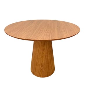 Mesa de Jantar Cone Redonda 130 cm Base Madeira Freijó Tampo Freijó