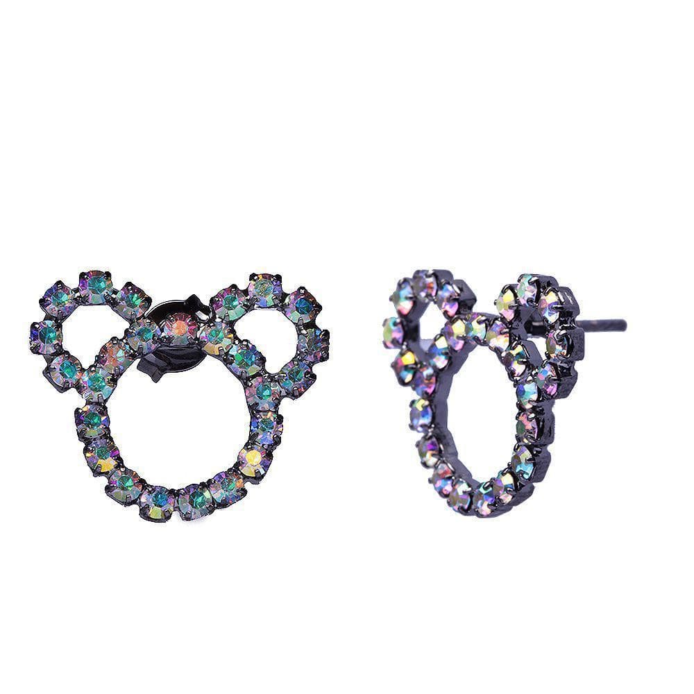 Brinco De Cristais Mickey Mouse Folheado A Grafite