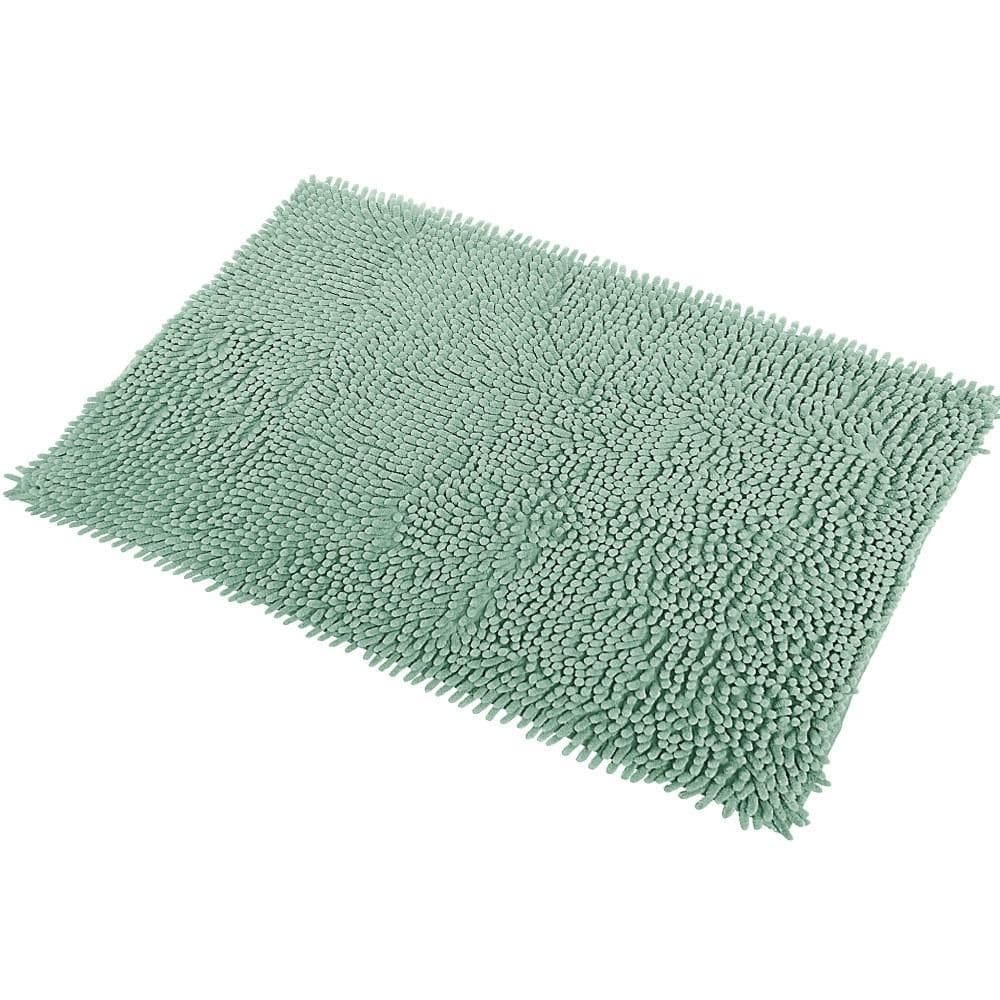 Tapete banheiro bolinha microfibra antiderrapante verde água