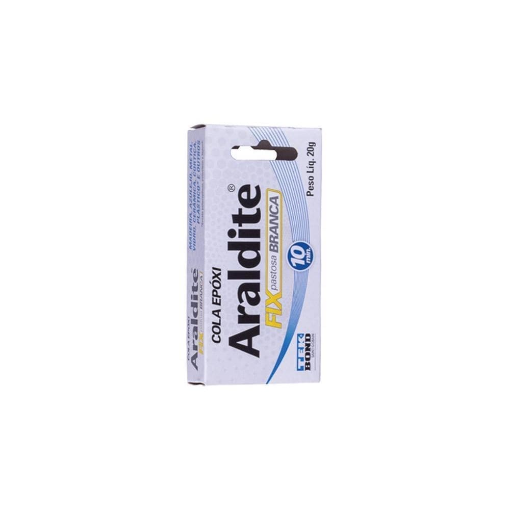 Araldite cola adesiva epoxi 10mm 20g branca durepoxi pastosa