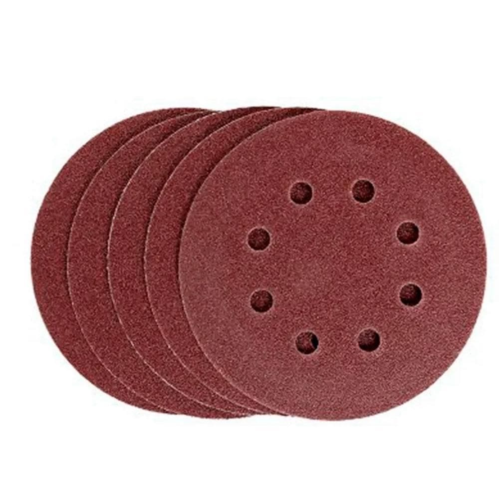 Discos de lixa 125mm 8 furos g100 5un lixadeira roto orbital