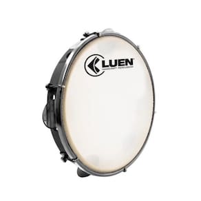 Pandeiro 10 Abs Branco Aro Plat Inox Pele Leitosa 06 Afin Sples