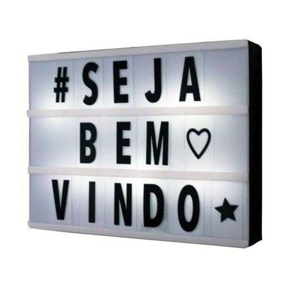 Luminária Cinema Light Box Led A4 96 Letras Números Ícones