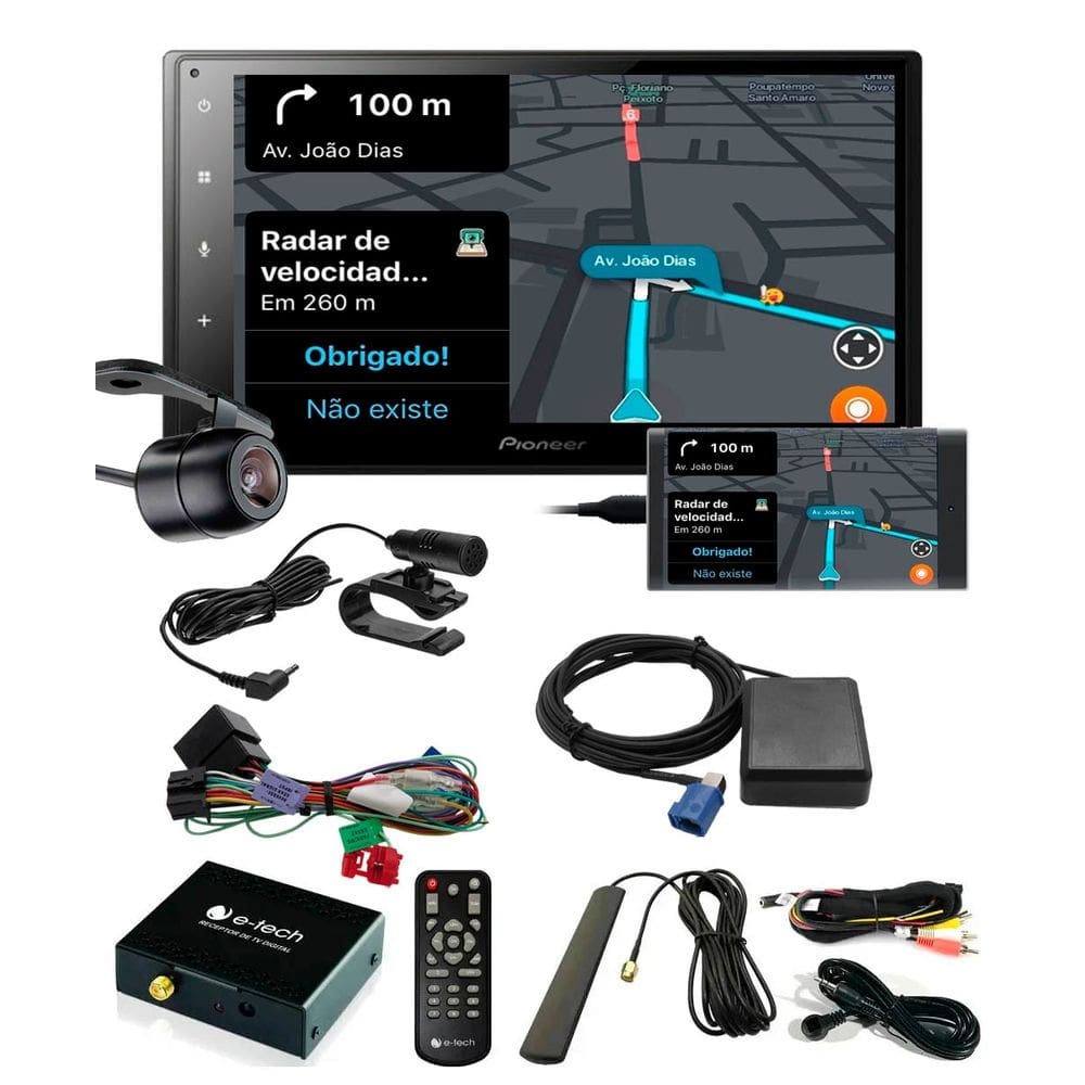 Multimídia 6,8” Polegadas Pioneer DMH-A5450BT + Tv Digital e Câmera de Ré