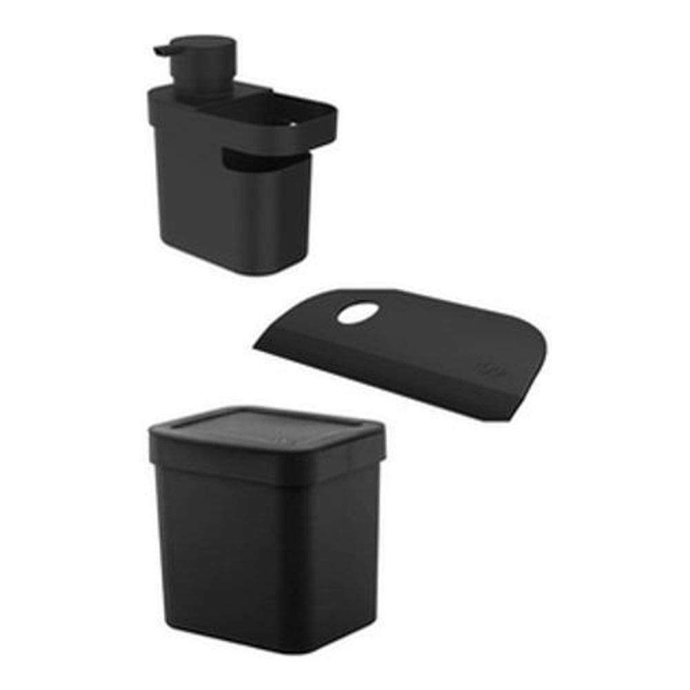 Porta Detergente Esponja Pia Rodinho De Pia + Lixeira 2,5L
