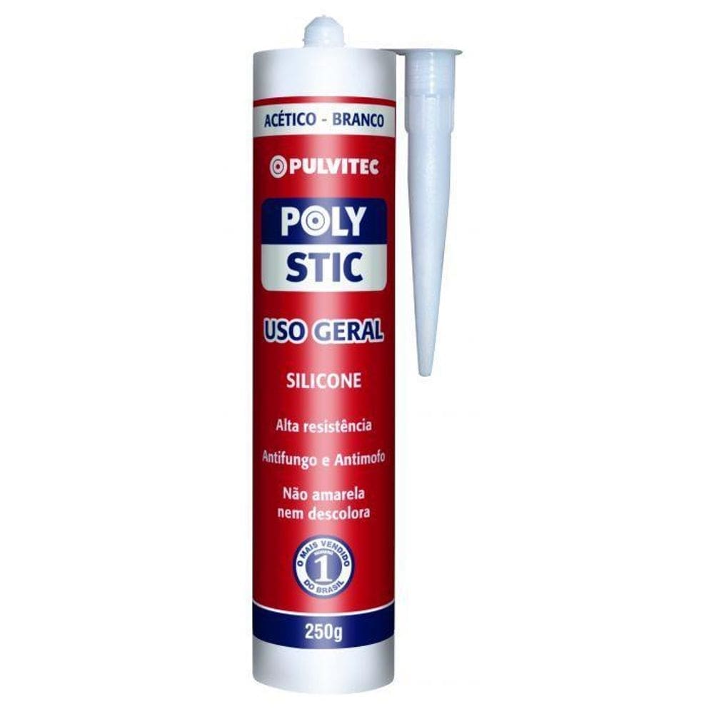 Silicone acético uso geral 250g branco pulvitec