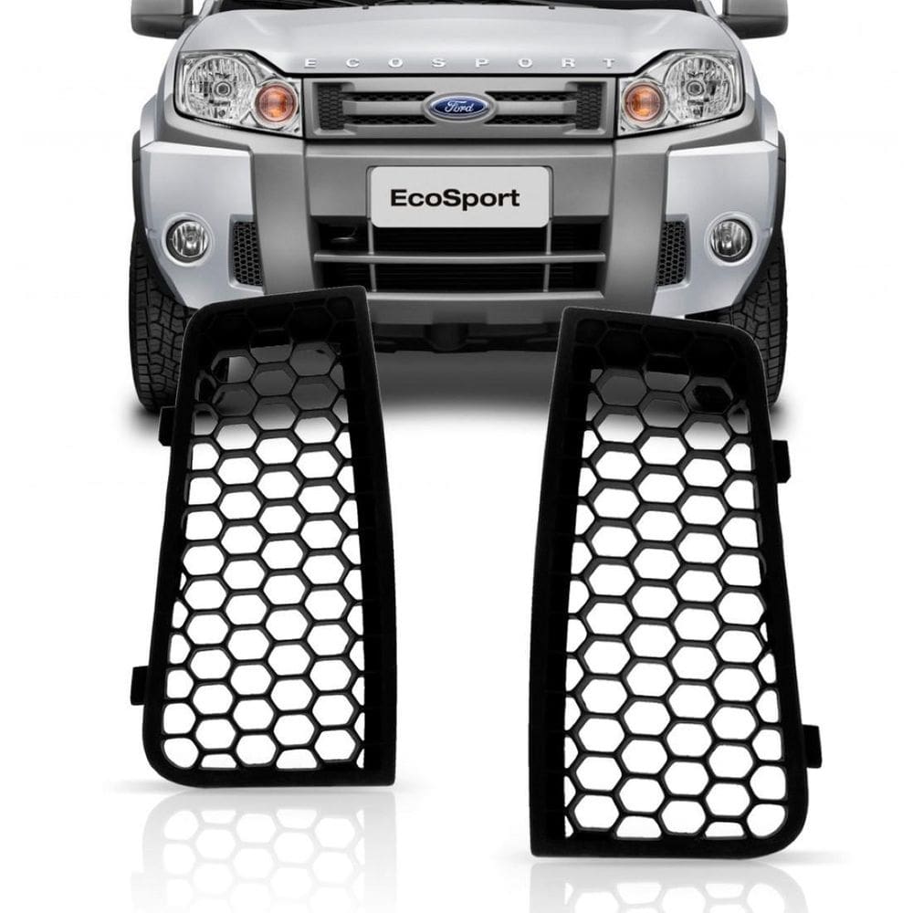 Moldura grade parachoque ecosport 08 09 10 11 12 preta