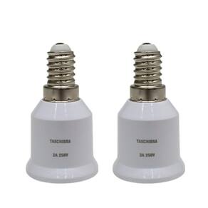 Soquete adaptador taschibra de lâmpada e14 para e27 kit 2 pç