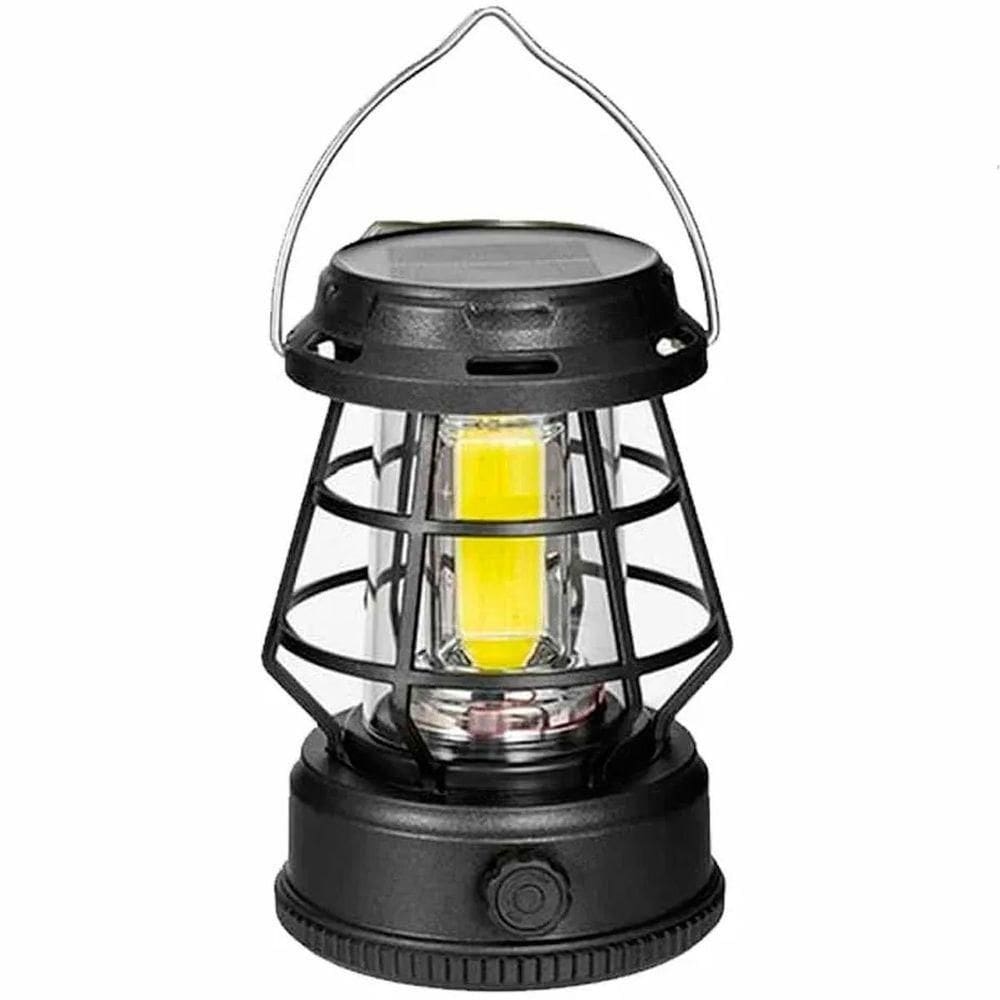 Lanterna Lâmpada Luminária Recarregável Usb E Energia Solar