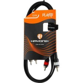 Cabo De Áudio Player Rca X Rca 1,8M Preto Hayonik