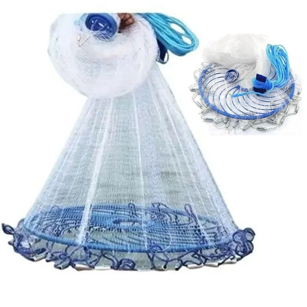 Rede Pesca Tarrafa Chinesa Disco 6 Metros Pescaria Malha Multifilamento Peixe Robalo Tainha Lambari