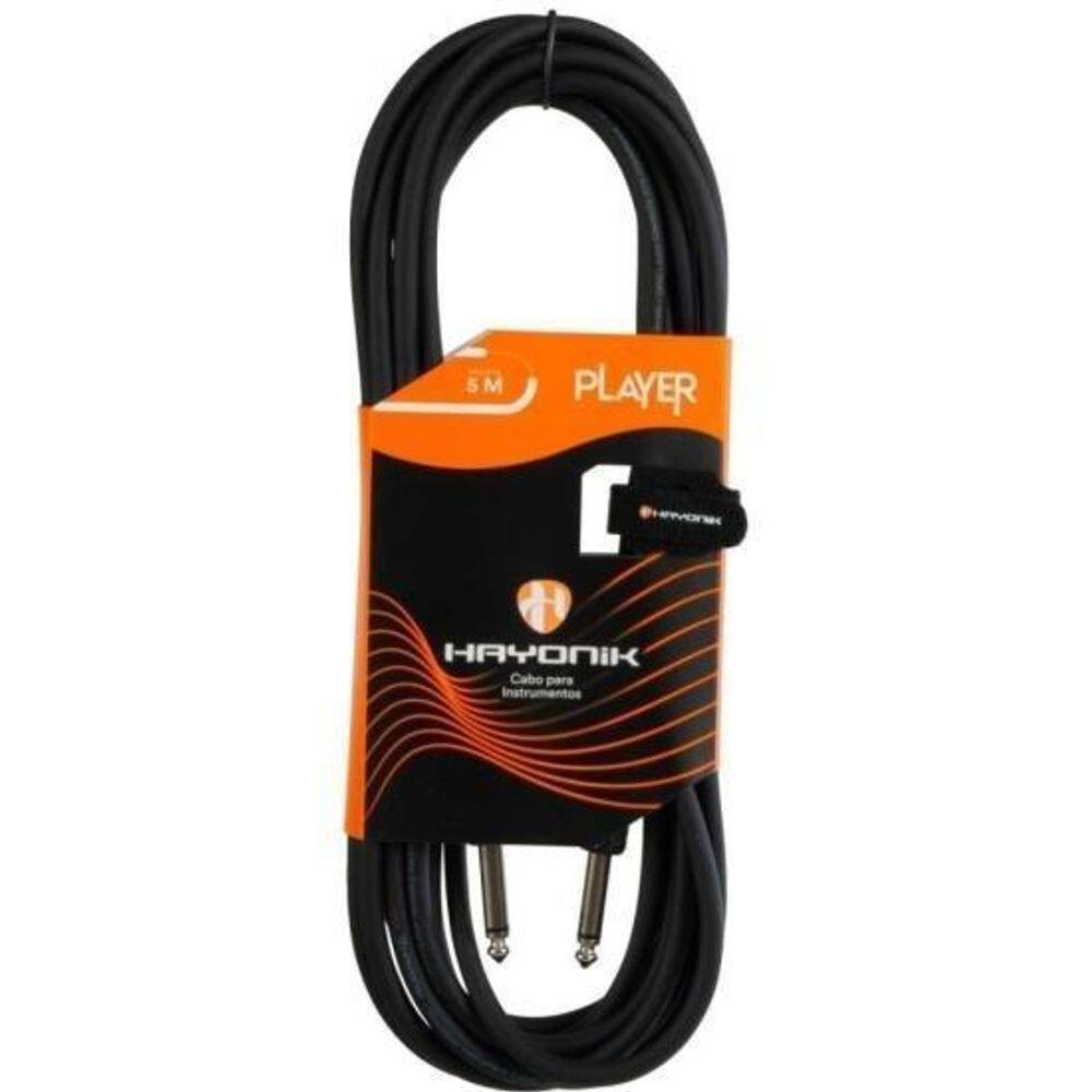 Cabo Para Instrumentos Player P10 Injetado 5M Preto Hayonik