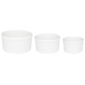 Conjunto de 3 tigelas ramequin oxford branco