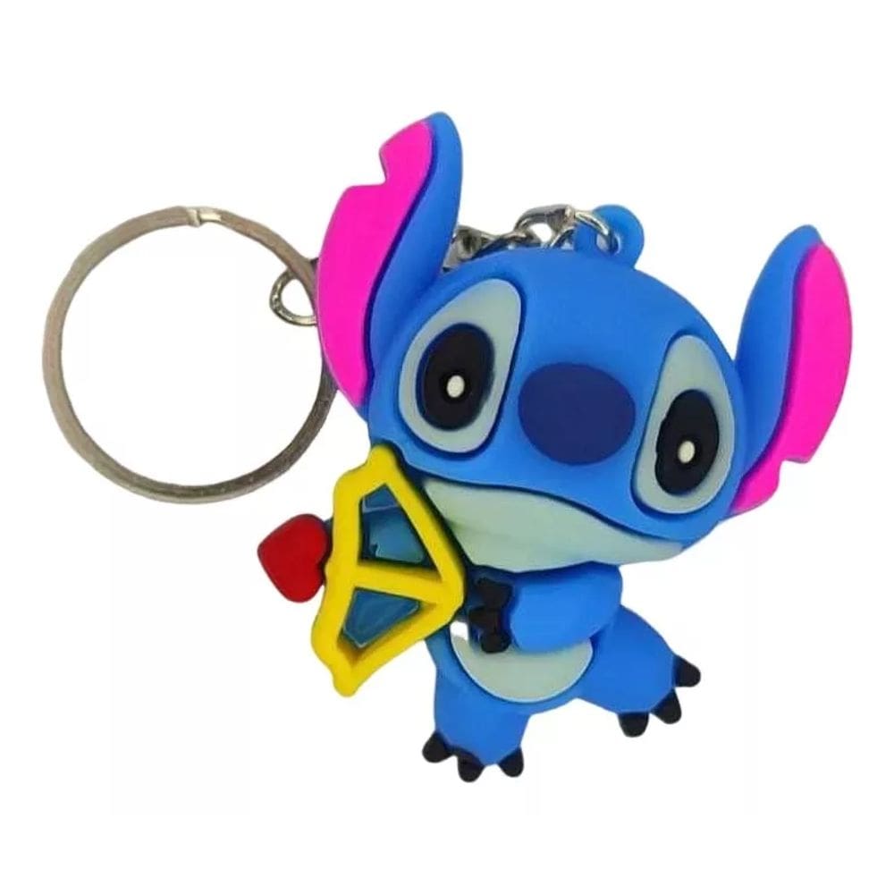 Chaveiro Stitch Cupido 6,5cm Silicone - Disney
