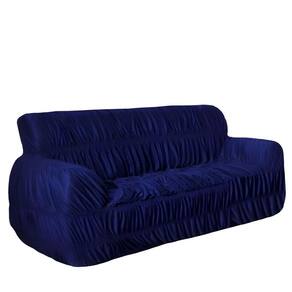Capa protetor sofa avulsa 3 lugares 21 elásticos luxo azul