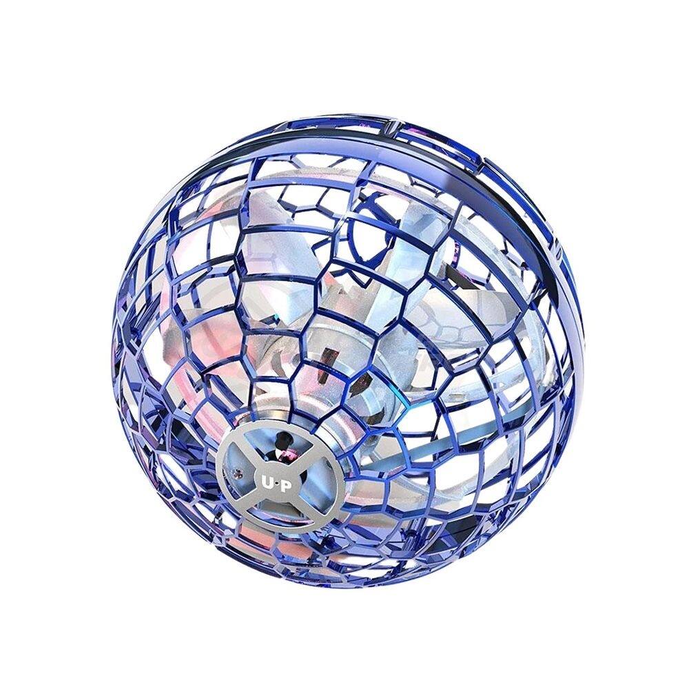 Bola spinner voadora led divertido boomerang drone azul