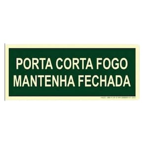 Placa M3 - Porta Corta Fogo Matenha Fechada