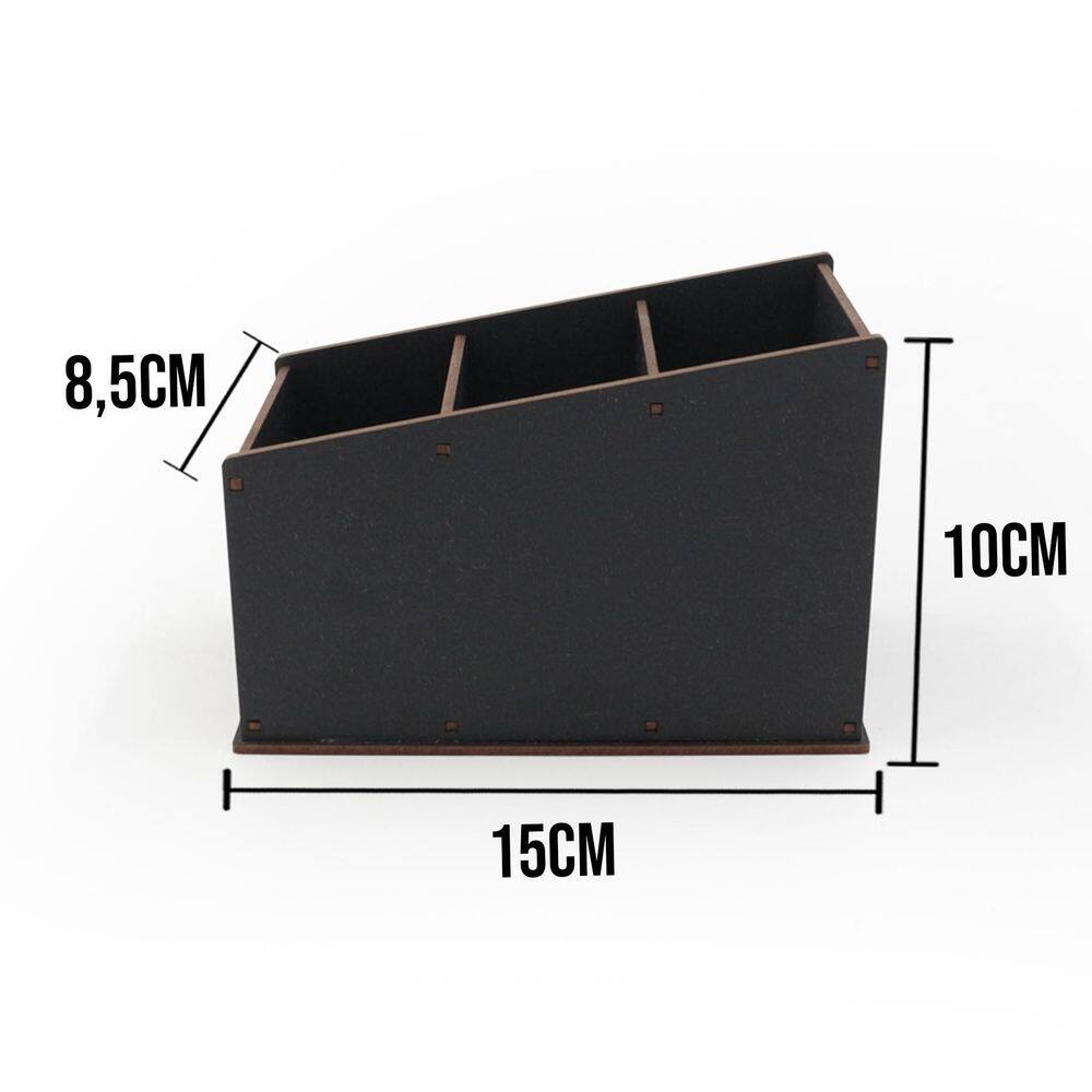 Porta controle remotos pintura com 3 divisórias em mdf
