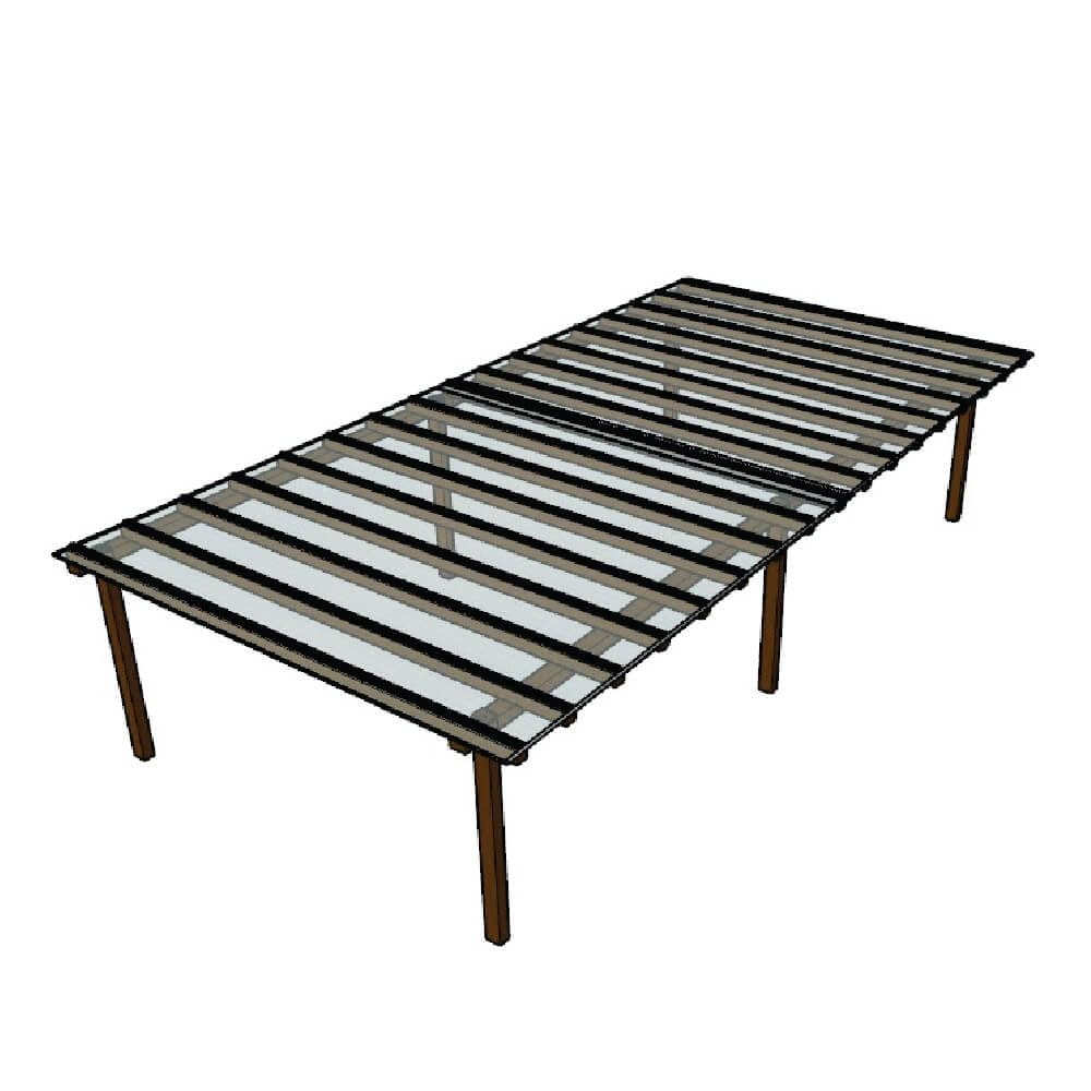 Kit Policarbonato Cristal 4mm 12,00m x 6,00m - Perfis Naturais