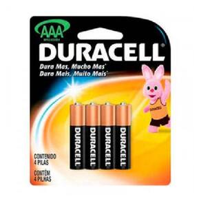 Kit pilhas duracell alcalina aaa com 4 unidades