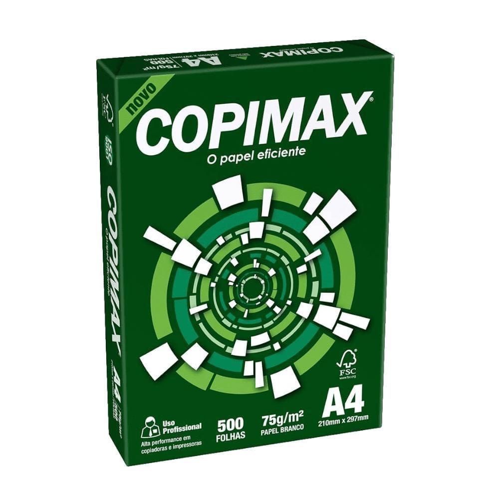 Papel sulfite a4 branco 75g 500 folhas copimax