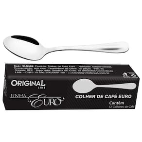 Colheres para café inox euro com 12 pçs line