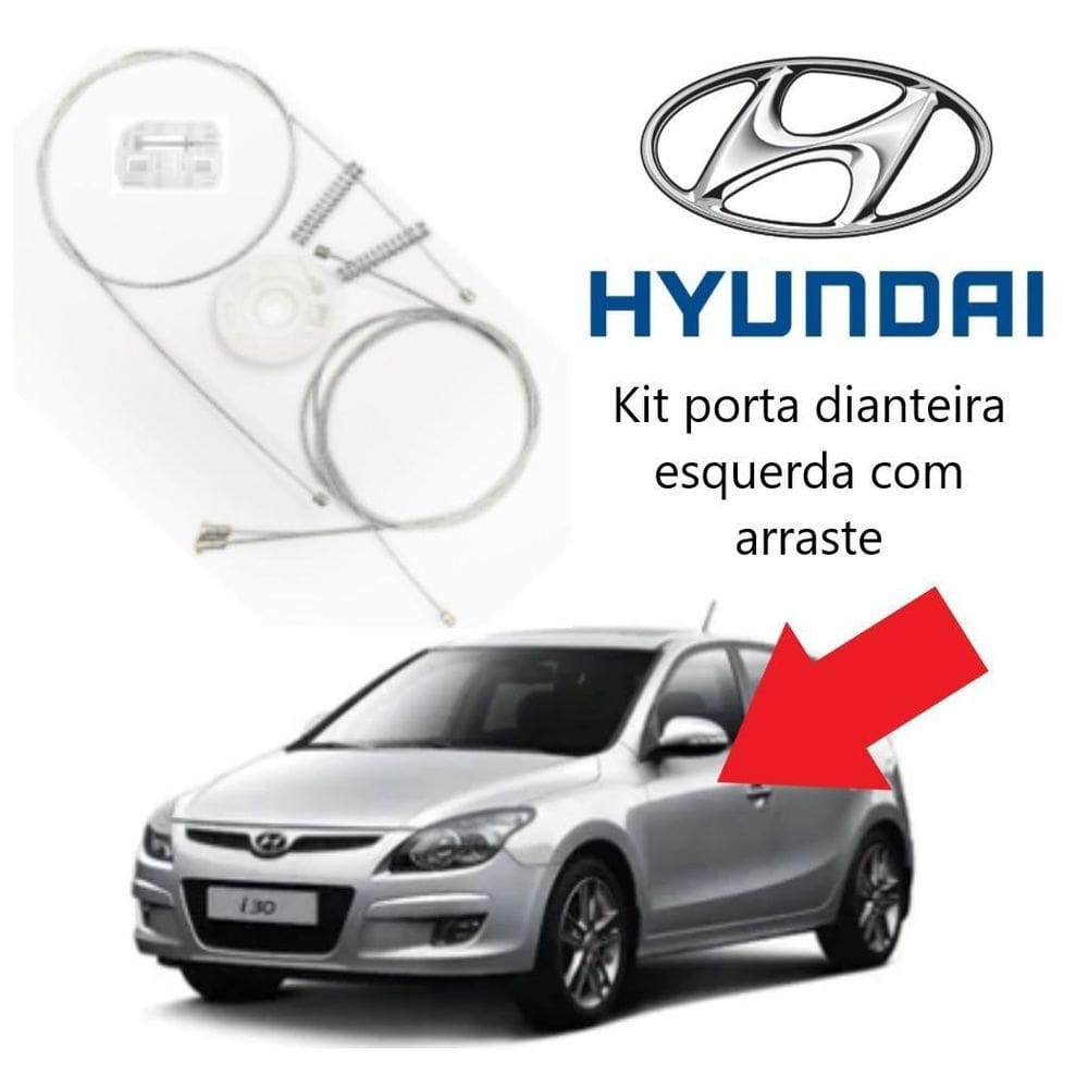 Kit reparo máquina de vidro i30 dianteiro l/e com arraste