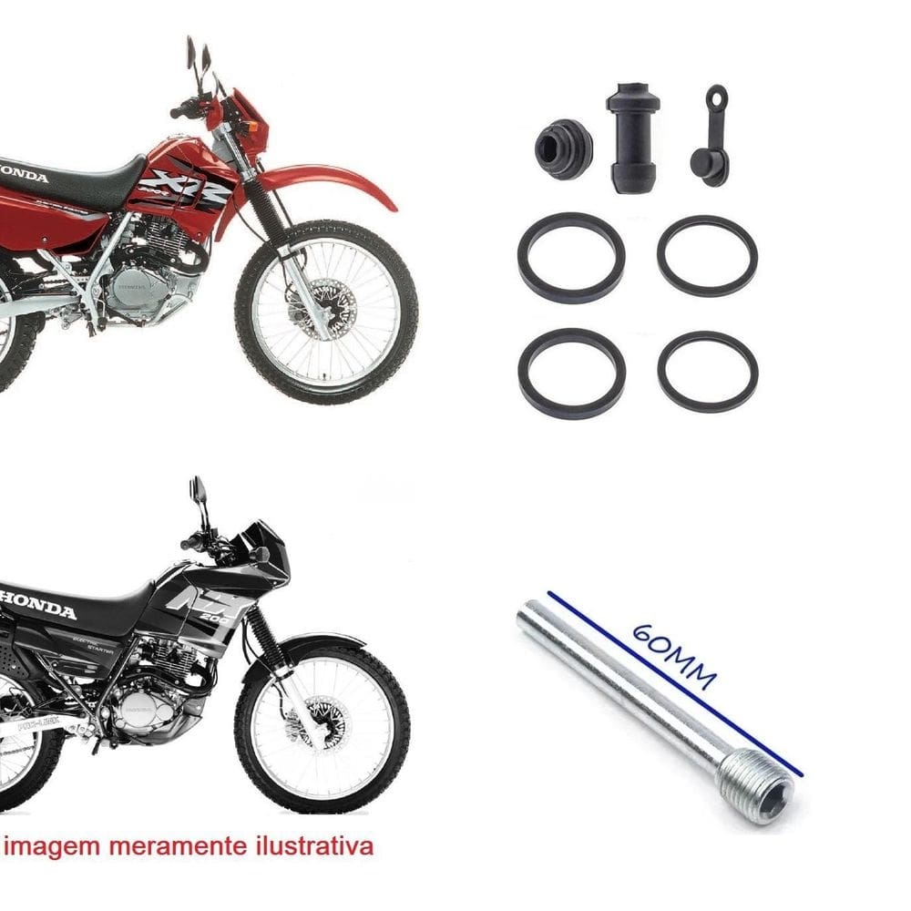 Kit borrachas reparo pinça freio + 1 parafuso nx 200 xr 200