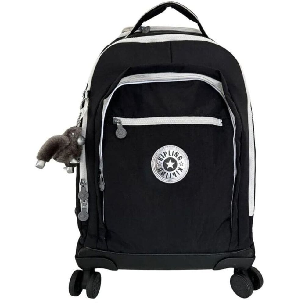 Mochila Com Rodinhas Preto E Branco Kipling