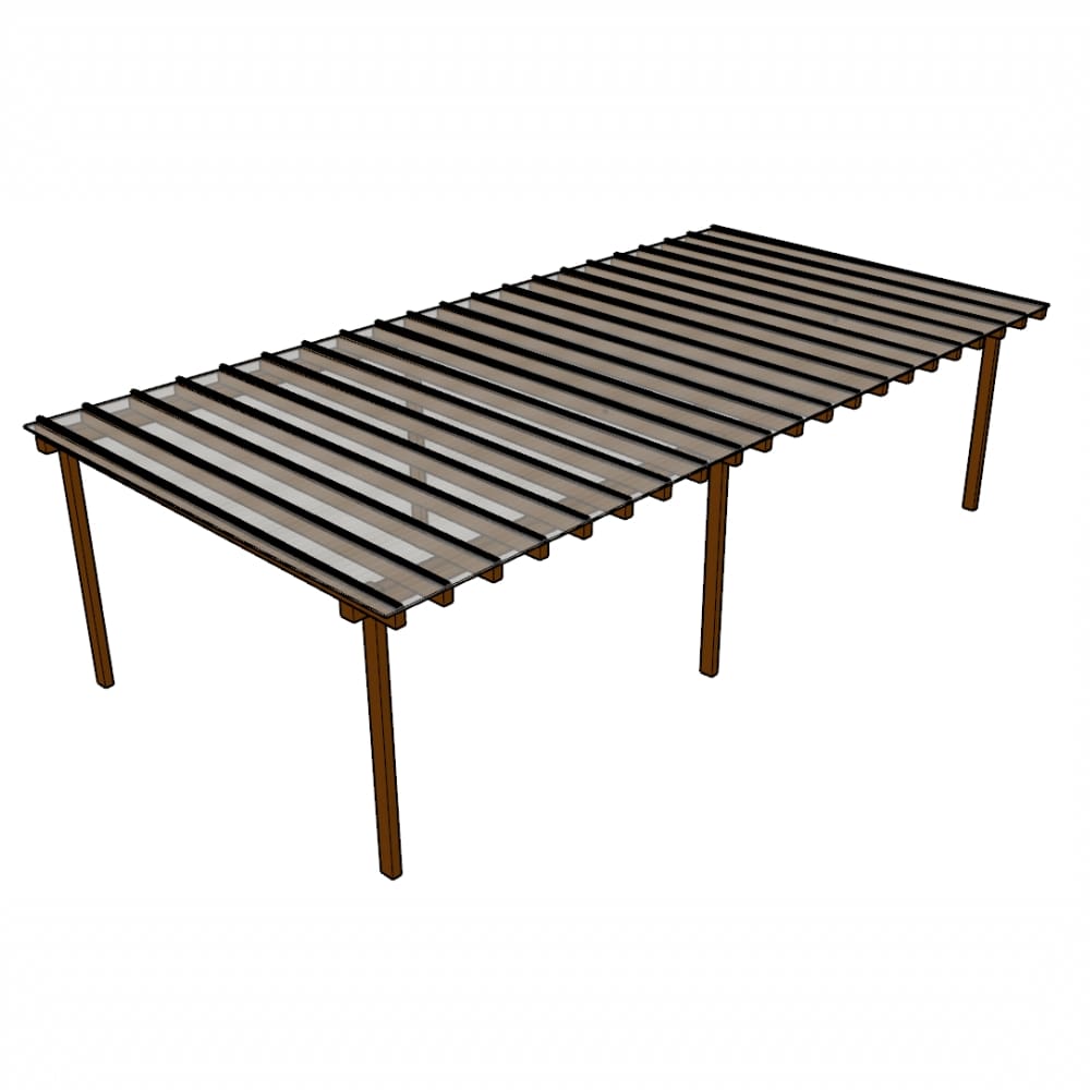 Kit Policarbonato Branco 4mm 10,00m x 6,00m - Perfis Naturais