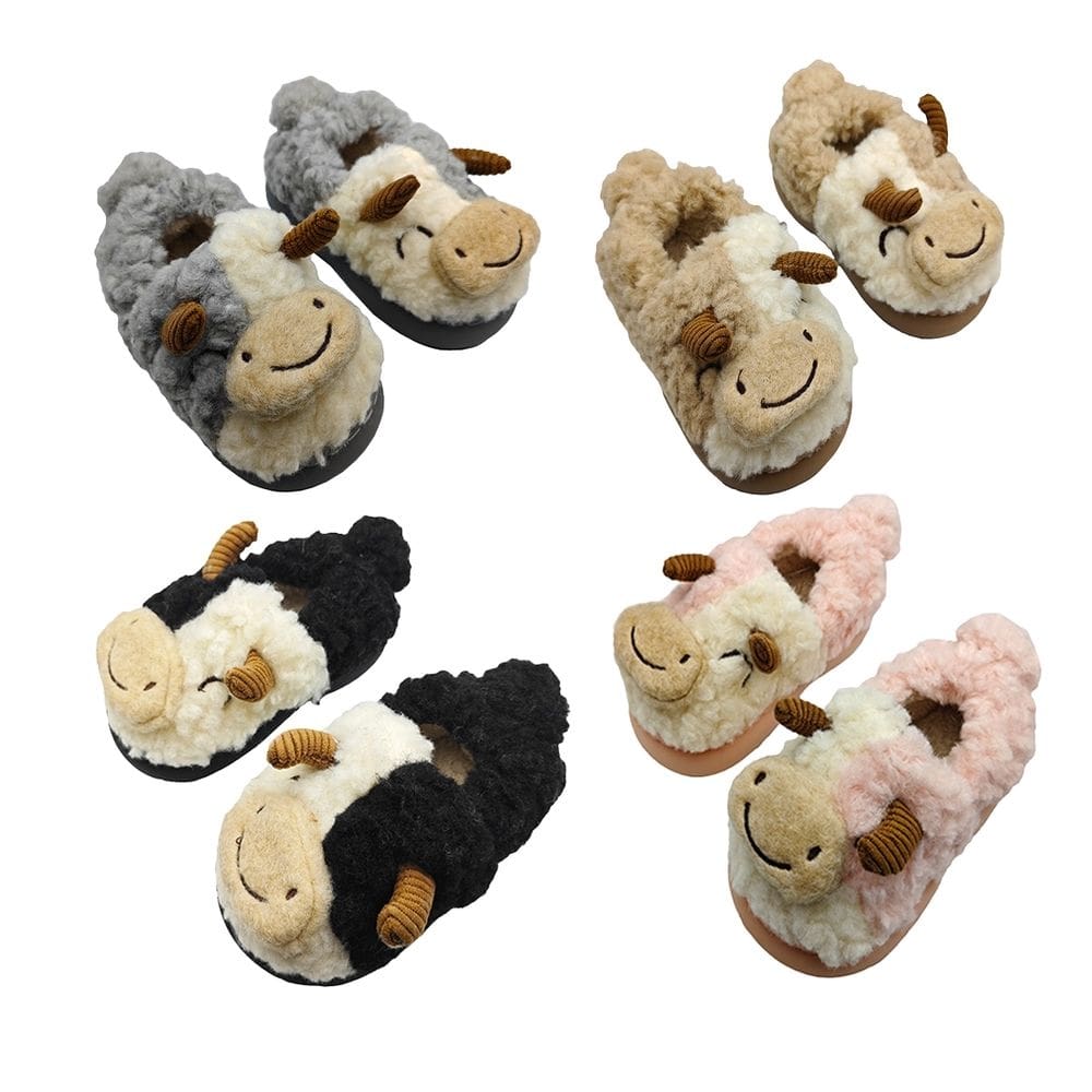 Pantufa infantil Bichinho Inverno De Frio 1 par Solado De Borracha Peluciada Térmica