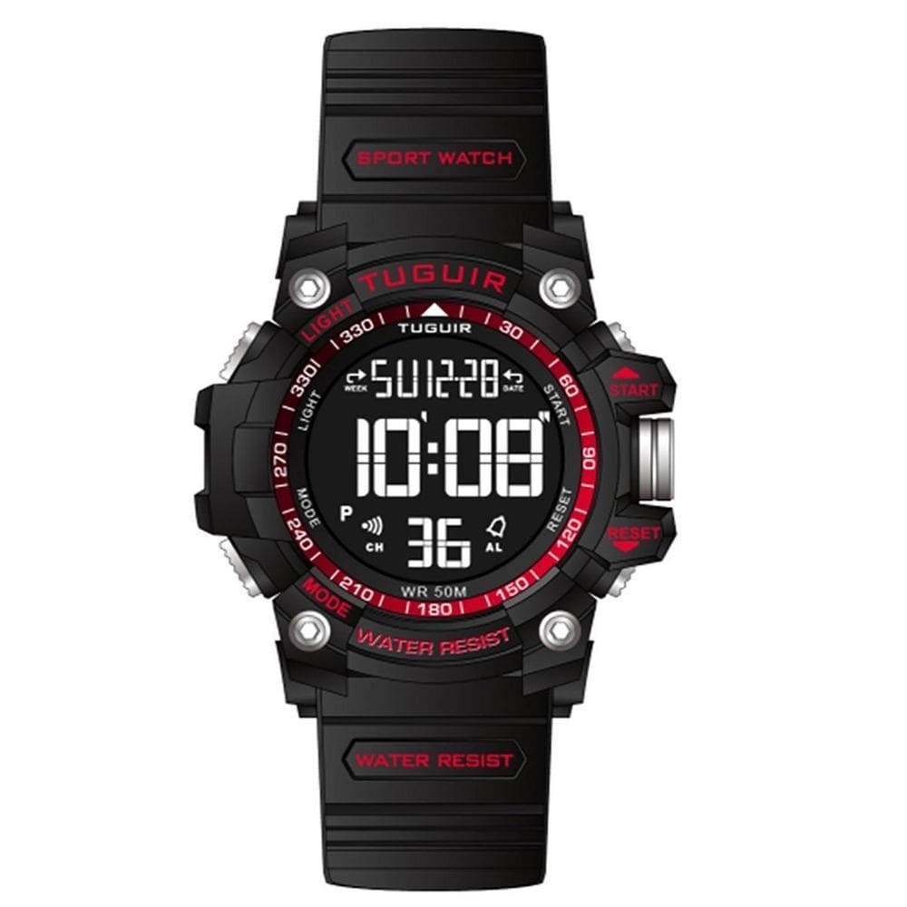 Relógio masculino tuguir digital tg290 preto e vermelho