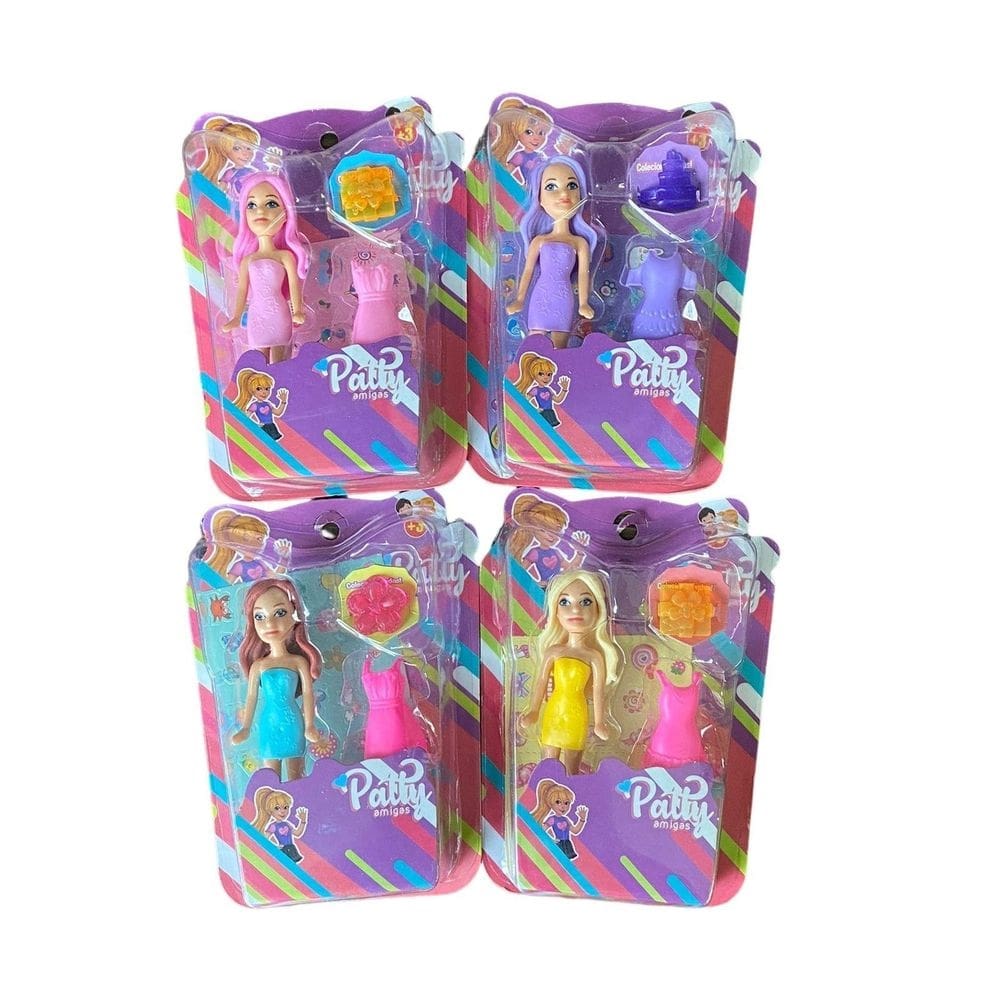 Kit 4 bonecas patty amigas com acessórios brinquedo