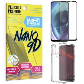 Capinha moto g71 + película premium nano 9d - armyshield