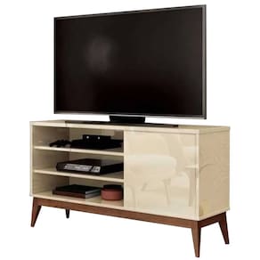 Rack Retrô Vinci Para TV até 50 Polegadas EDN Móveis Cor Off White