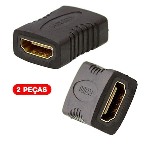 Kit 2x emenda hdmi fêmea cabo Ponto