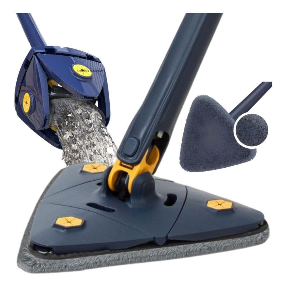 Mop triangular giratório - limpeza eficiente - azul