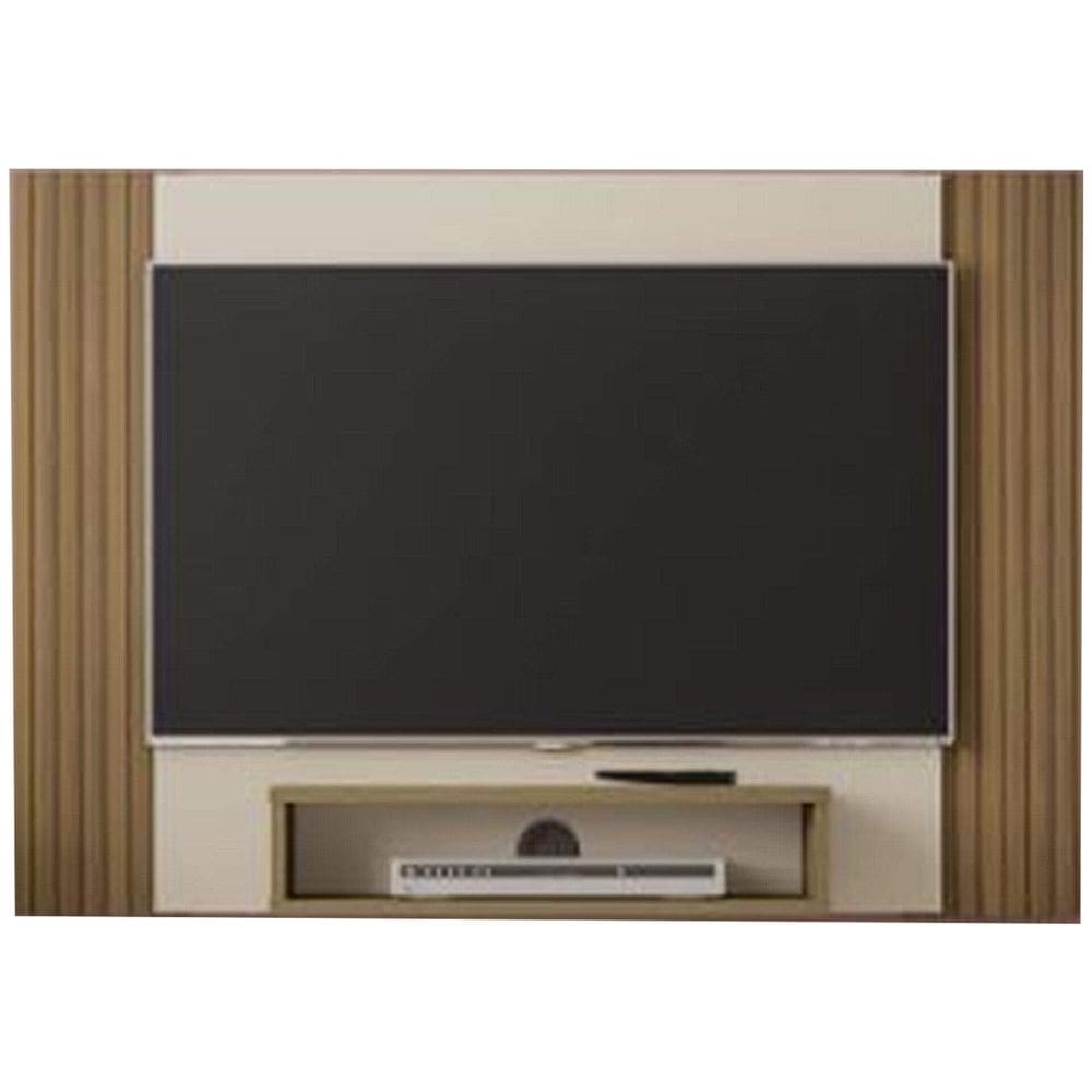 Painel Cine para TV até 47 Polegadas Ripado 3D Artely Cor Pinho Off White