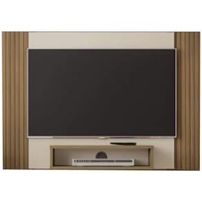 Painel Cine para TV até 47 Polegadas Ripado 3D Artely Cor Pinho Off White