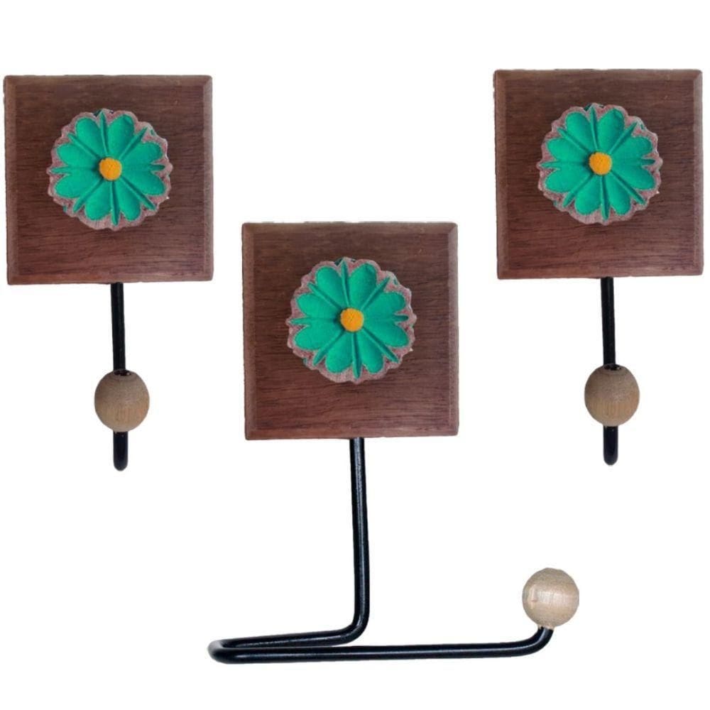 Kit Acessórios Banheiro 2 Toalheiros 1 Porta Papel Higiênico Cor Verde