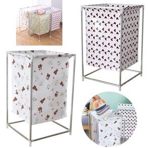 Cesto roupa suja lavanderia inox desmontavel portatil quarto