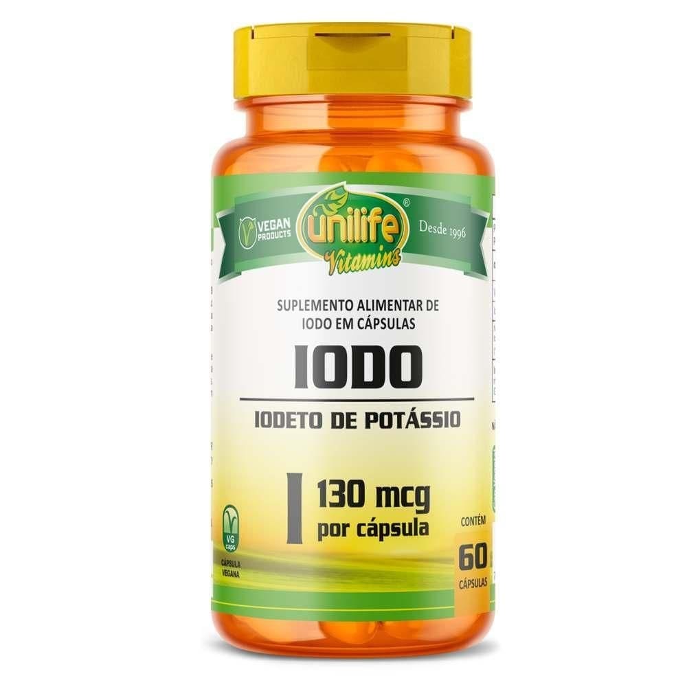 Iodo - iodeto de potássio 450mg 60 caps - unilife