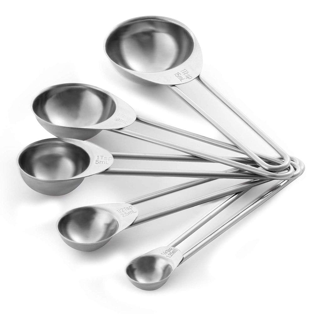 Colheres medidoras inox com 5 unidades